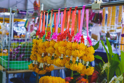 Close-up of multi colored flower for sale in market