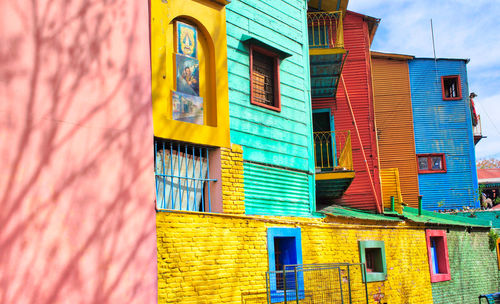 Exterior of yellow building against sky