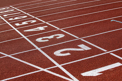 Close-up of running track