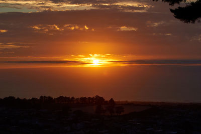 Scenic view of sunset over sea