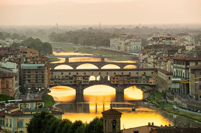 High angle view of buildings in city