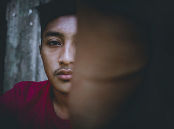 Close-up portrait of young man