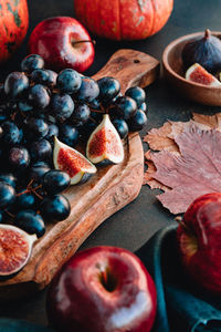 High angle view of fruit on table