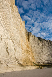 Rock formation on land against sky, etretat, france