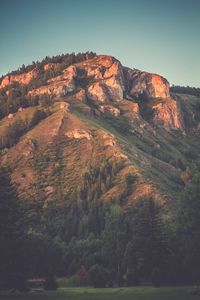 Scenic view of mountains against clear sky