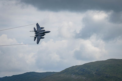 Fighter plane at mach loop in south wales