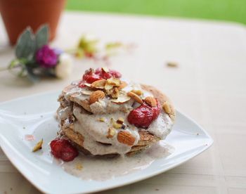 Close-up of ice cream in plate