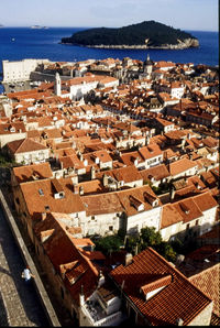 High angle view of sea against sky