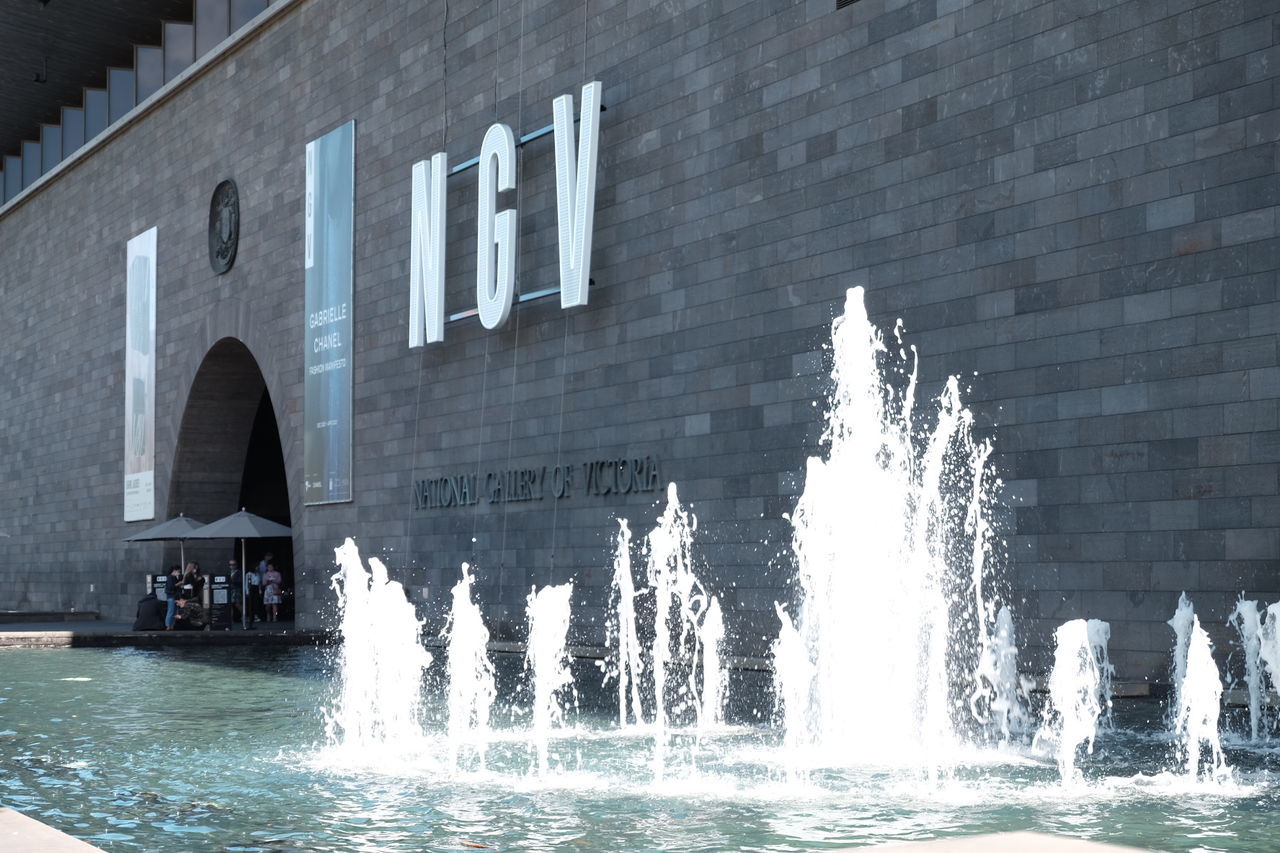 water, architecture, built structure, motion, building exterior, fountain, splashing, nature, no people, day, outdoors, building, waterfront, wall - building feature