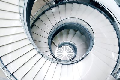 Directly above shot of spiral staircase