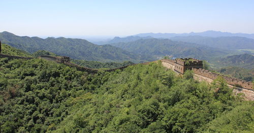 Scenic view of mountains against clear sky