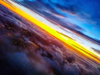 Scenic view of dramatic sky over sea