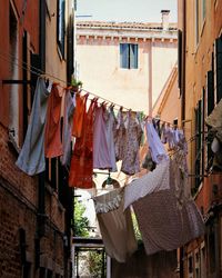 Clothes drying on clothesline