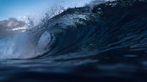 Sea waves splashing on shore