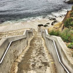 High angle view of sea shore