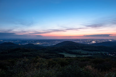 Scenic view of landscape against sky during sunset