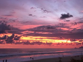 Scenic view of sea against sky at sunset