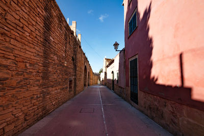 Narrow alley along buildings