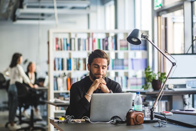 Man working on table