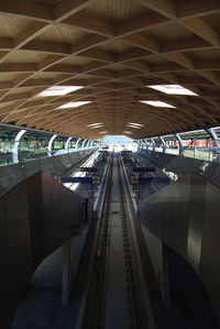 Railroad tracks at subway station