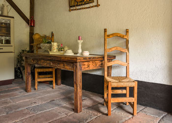 Chairs and table at home