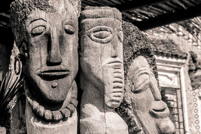 Buddha statue in temple outside building