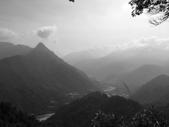 Scenic view of mountains against sky