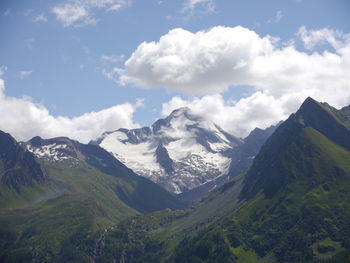 Scenic view of mountains against sky