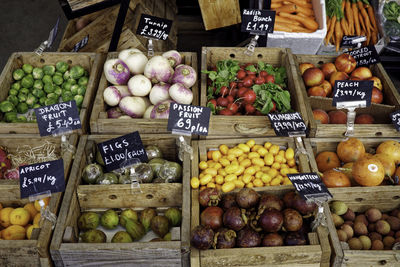 Various fruits for sale at market