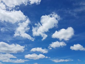 Low angle view of clouds in blue sky