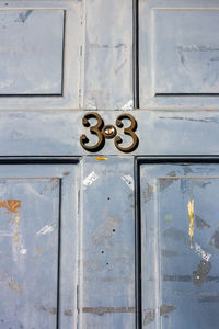 Close-up of closed door