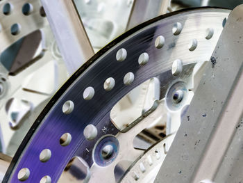 High angle view of machine part