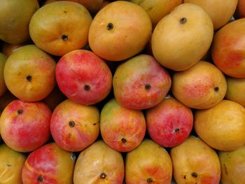Full frame shot of apples for sale at market stall