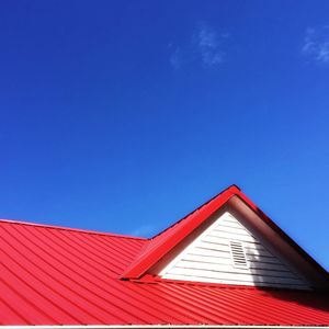 Exterior of house against blue sky