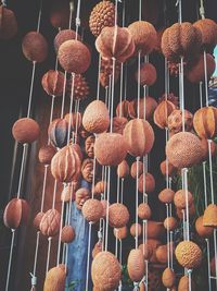 Close-up of lanterns hanging at market stall