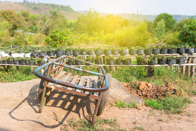 Tractor on agricultural field