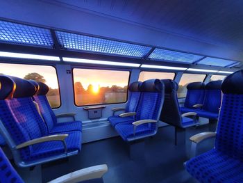 View of empty seats in train