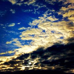 Low angle view of cloudy sky