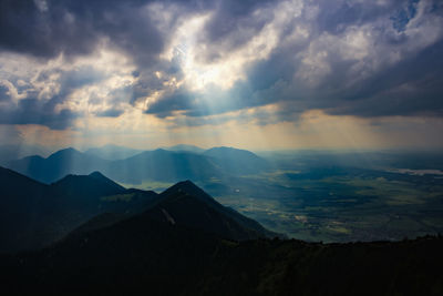 Scenic view of cloudscape against sky during sunset