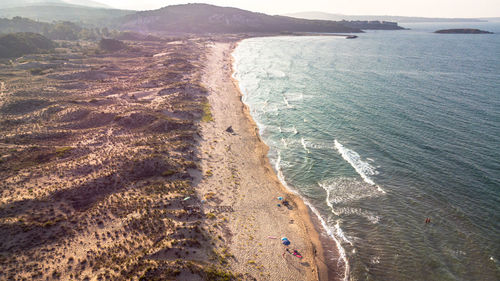 High angle view of sea shore