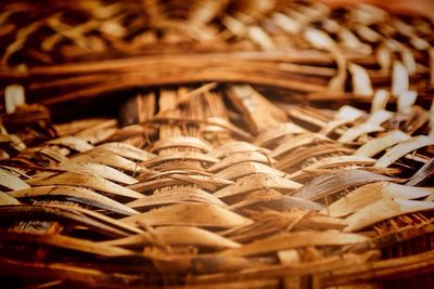 Close-up of wicker basket