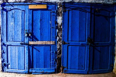 Close-up of blue door
