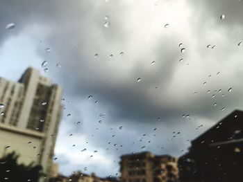 Close-up of water drops on glass