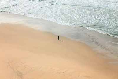 High angle view of person on beach