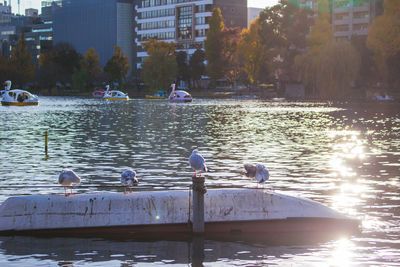 View of built structure in water