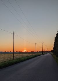 Road against sky during sunset