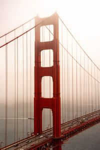 Low angle view of suspension bridge