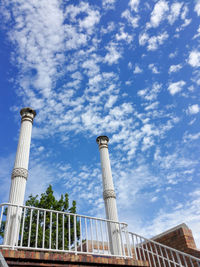 Low angle view of tower against sky