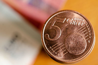 Close-up of coins