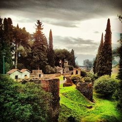 View of castle against cloudy sky